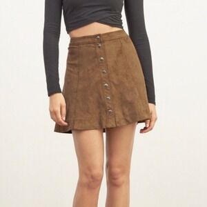 Abercrombie & Fitch Womens Burnt Orange A-Line Faux Suede Skirt - Size‎ 10